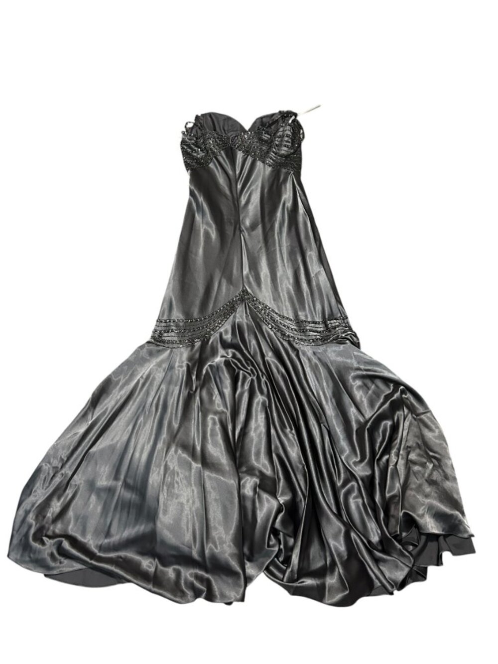 Camilla La Vie Elegant Silver Gray Statement Making Formal Gown - Picture 5 of 6